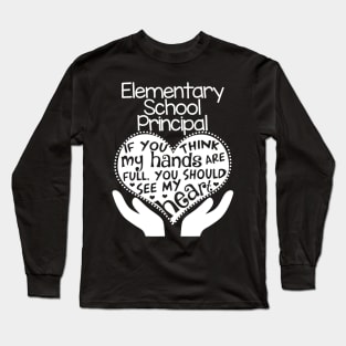 Elementary School Principal Heart T shirt Teacher Group Gift Long Sleeve T-Shirt